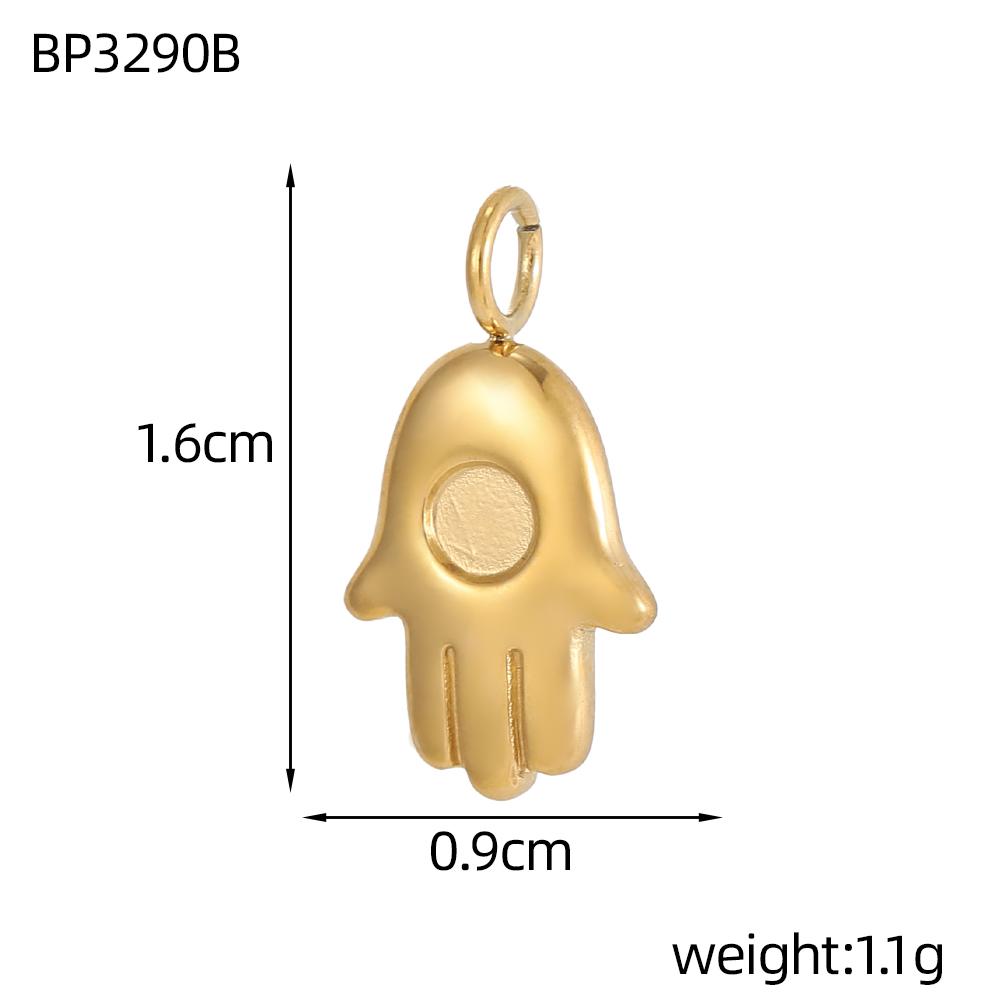 CARLIDANA Hot Sale Stainless Steel Charm Flower Moon Star Hamsa Evil Eye Necklace Inset Stone Pendants Women's DIY Jewelry