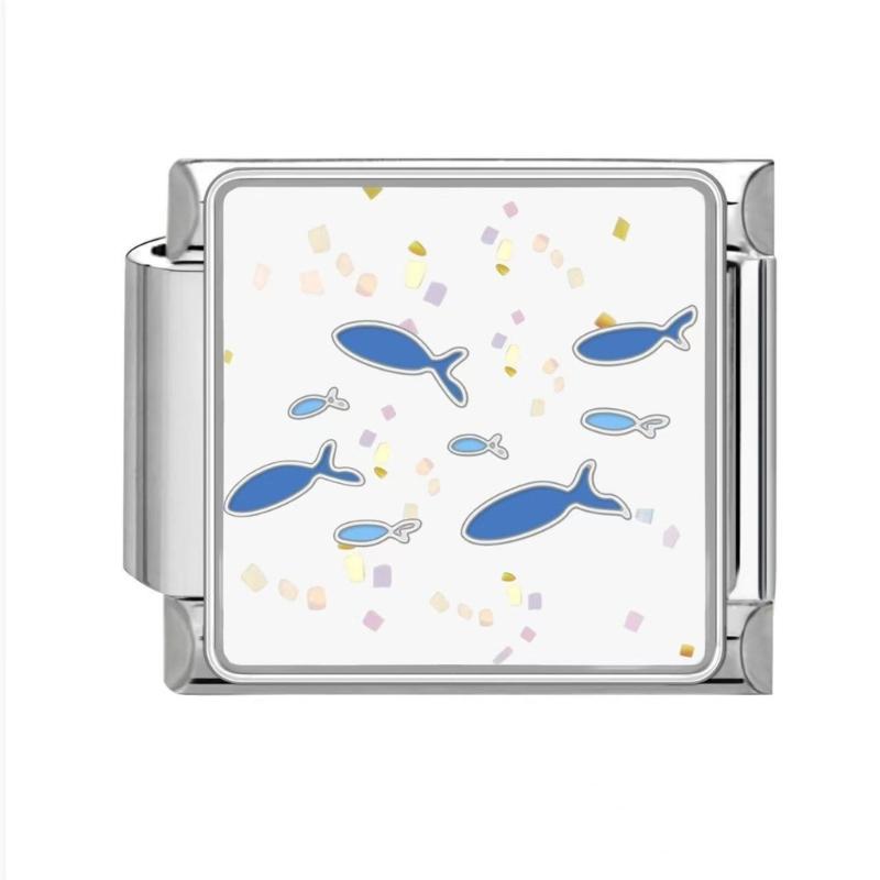 Italian Charm Link Bracelet Jewelry Making Part Module Accessaries Stainless Steel Texture Bracelet Making Supplies