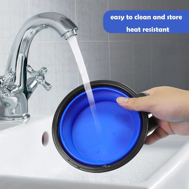 Collapsible Silicone Pet Bowl for Travel - Dog Food & Cat Water Dish