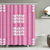 Pink Heart Bath Curtain Shower Decorative Waterproof Bathroom Decoration Home Decor For Kids Room Or Master Bedroom Pink/White