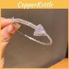 Fashion Womens Zircon Heart Open Bangle With Highend Finish For Daily Wear