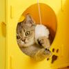 Cheese Feline Tunnel Multi-Hole Design Felt Cave Easy To Clean