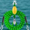 Marine Tow Line with Pulley Shock Absorbing Bungee Dock Stretchable Mooring Rope Water Sports
