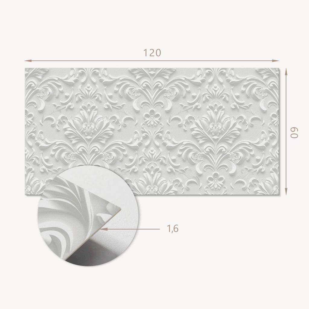 Panel Pcv Z Motywem Łatwa Dekoracja Do Jadalni 120X60 Cm Elegancki Wzór Reliefowy