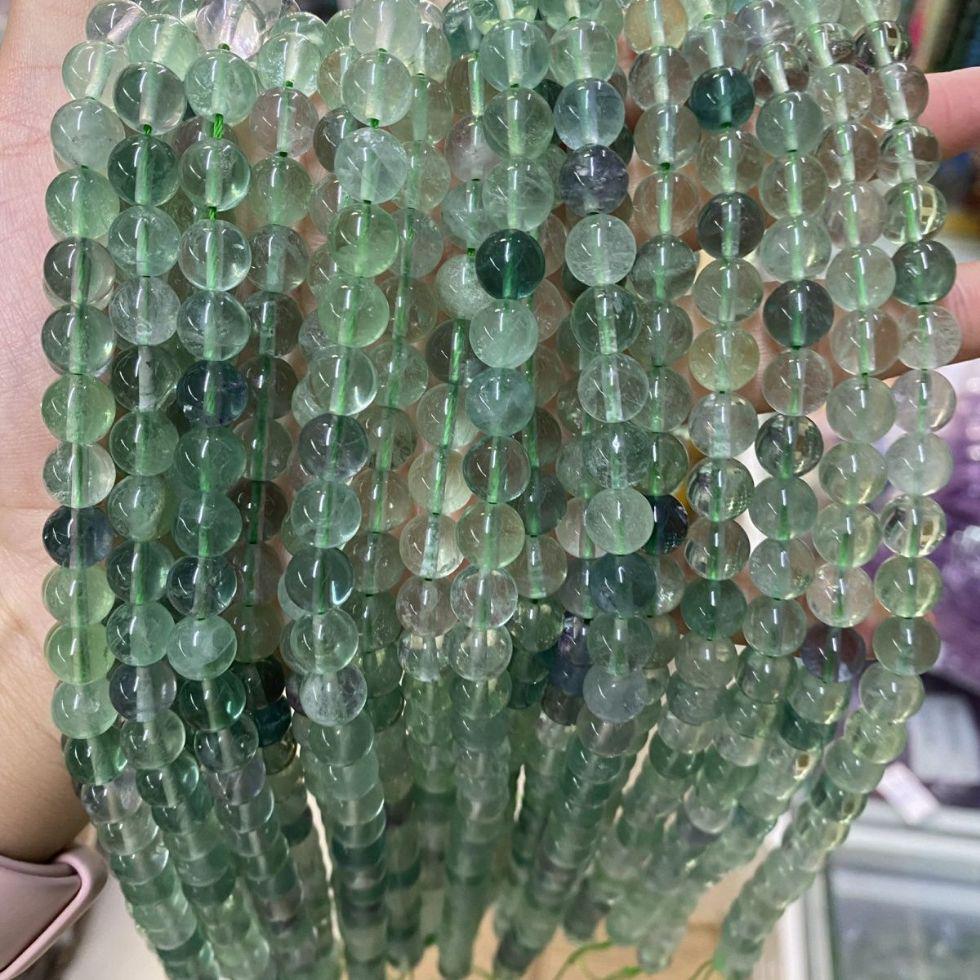 Women's Handmade Bracelet: Natural Green Fluorite & Apatite Beaded Crystal Multi-Gem Accessory