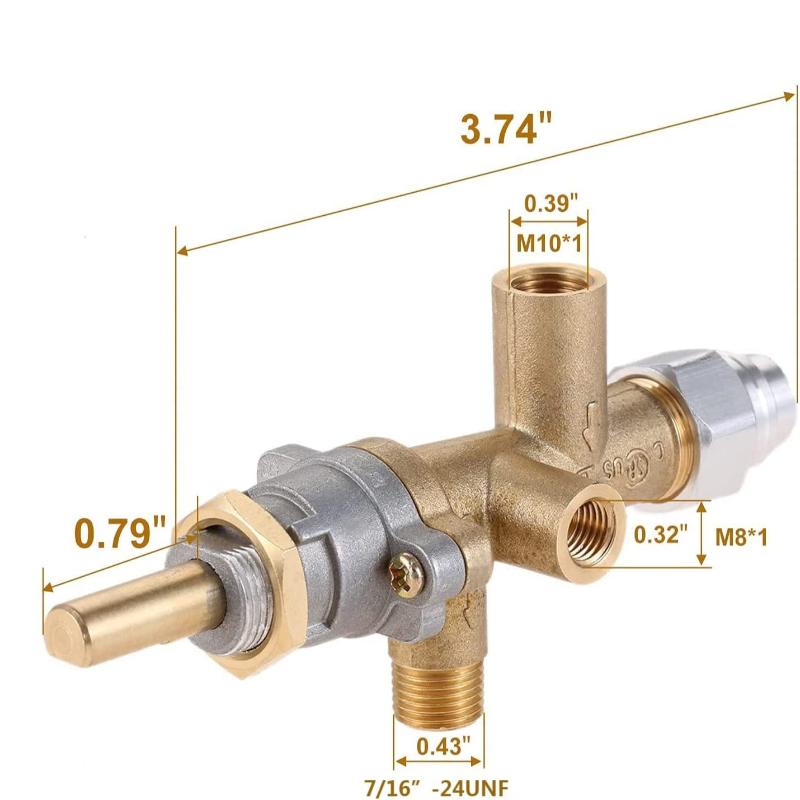 Propane Gas Patio Heater Room Space Heater & Outdoor Patio Heater Replacement Main Control Brass Safety Valve With Pilot Port