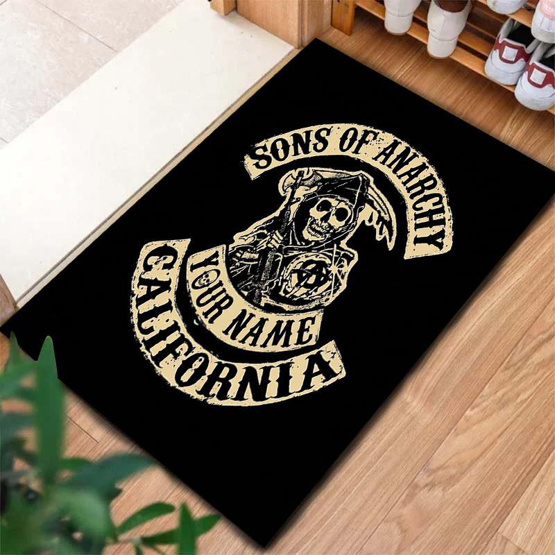 Sons Anarchy Crest Custom Name Carpet Rug For Living Room Bedroom Home Sofa Decoration Kids Play Nonslip Floor Mat