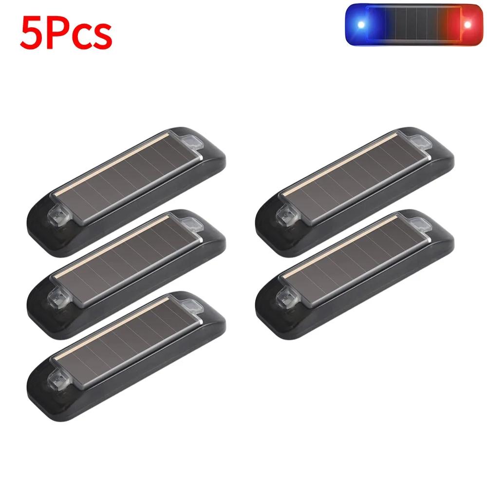 Car Solar LED Warning Light Night Ride for Motorcycle Electric Vehicle Bicycle Tail Light Anti-rear Strobe Warning Light 1-10Pcs