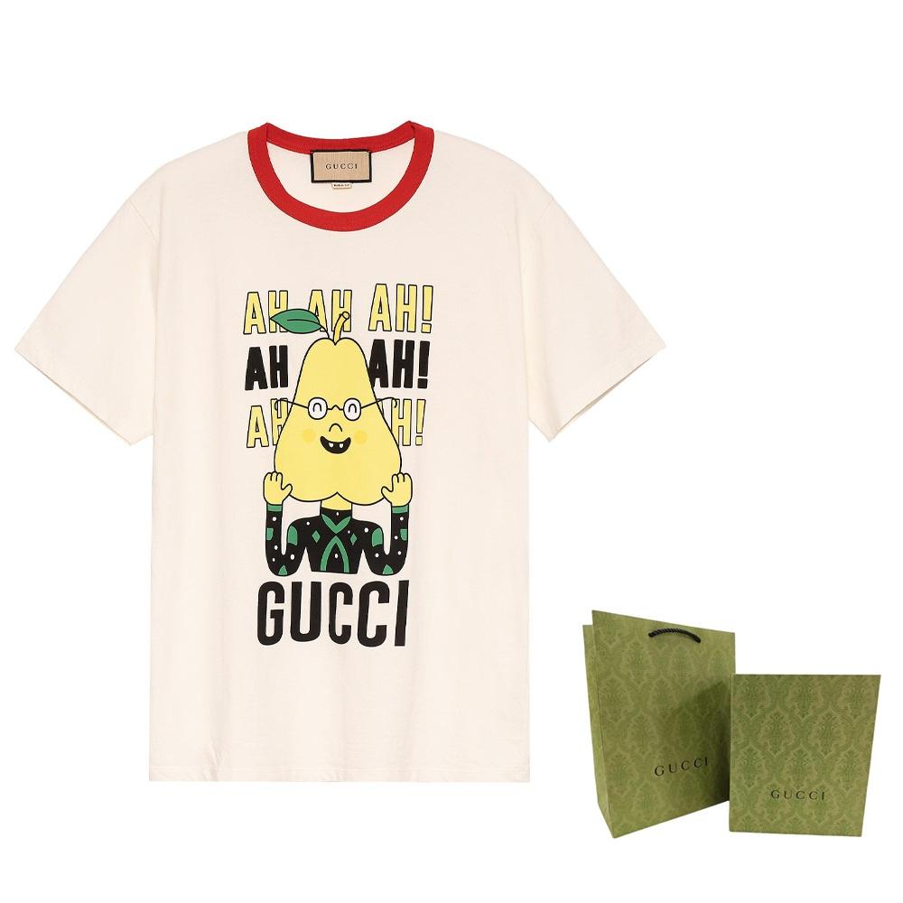 Gucci X Pablo Delcielo Pear Print Cotton T-shirt 'White' Unisex 703439XJEIY9095