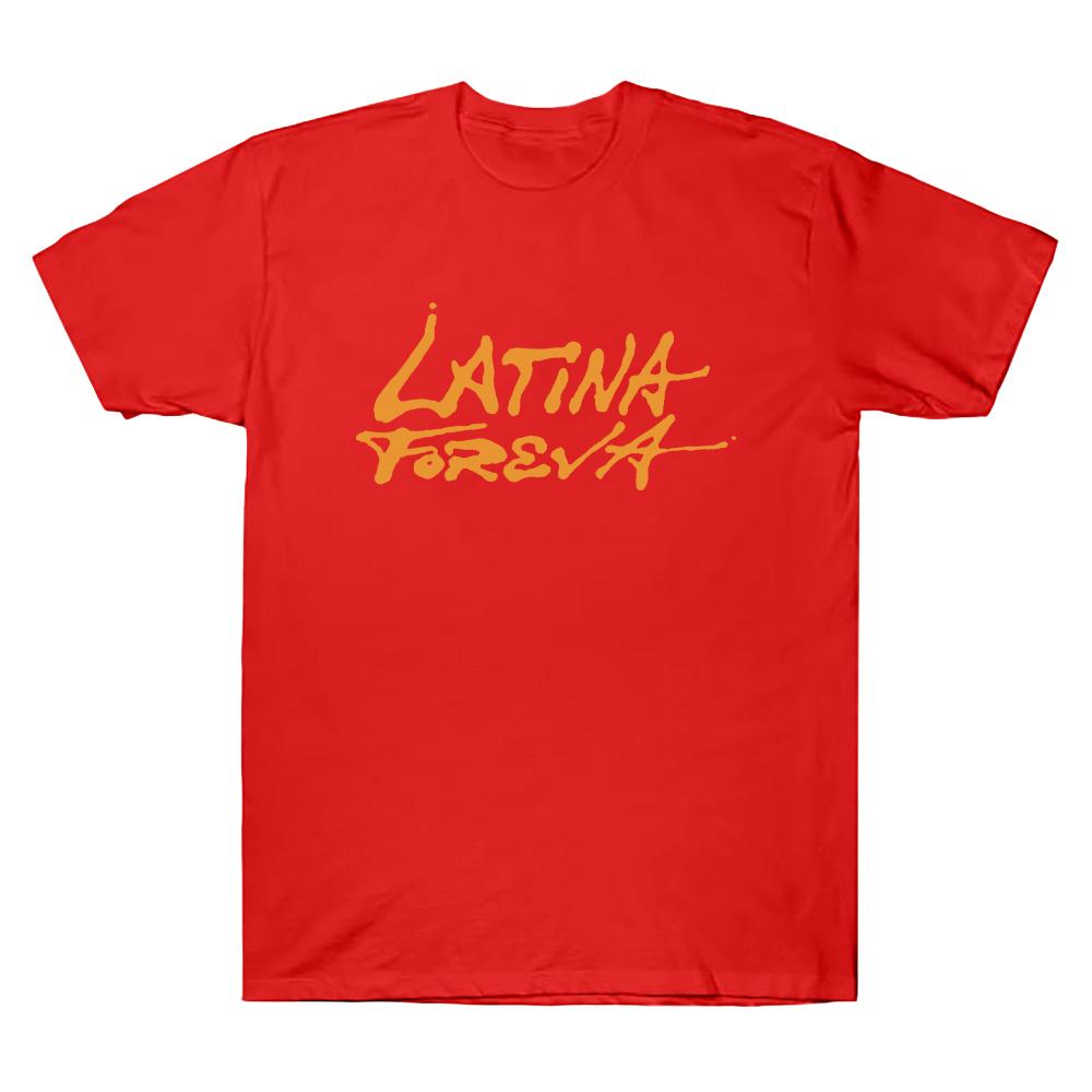 

Latina Foreva Tee Karol G Merch T-shirts Casual Women Men Long Sleeve Top O Neck Cotton Clothes High Street Loose Casual T Shirt XXL червоний