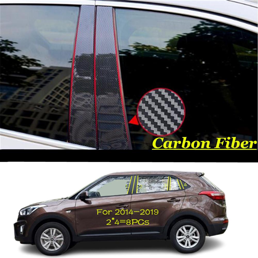 For Hyundai IX25 2014-2017 2018-- Car PC Material Pillar Post Cover Door Trim Window Molding Sticker Plate Accessories