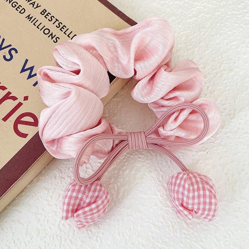 Tulip Large Intestine Hairband Head Rope Female Tie Ponytail Leather Tie Hair Rope Butterfly Knot Satin Sweet and Cute Headwear