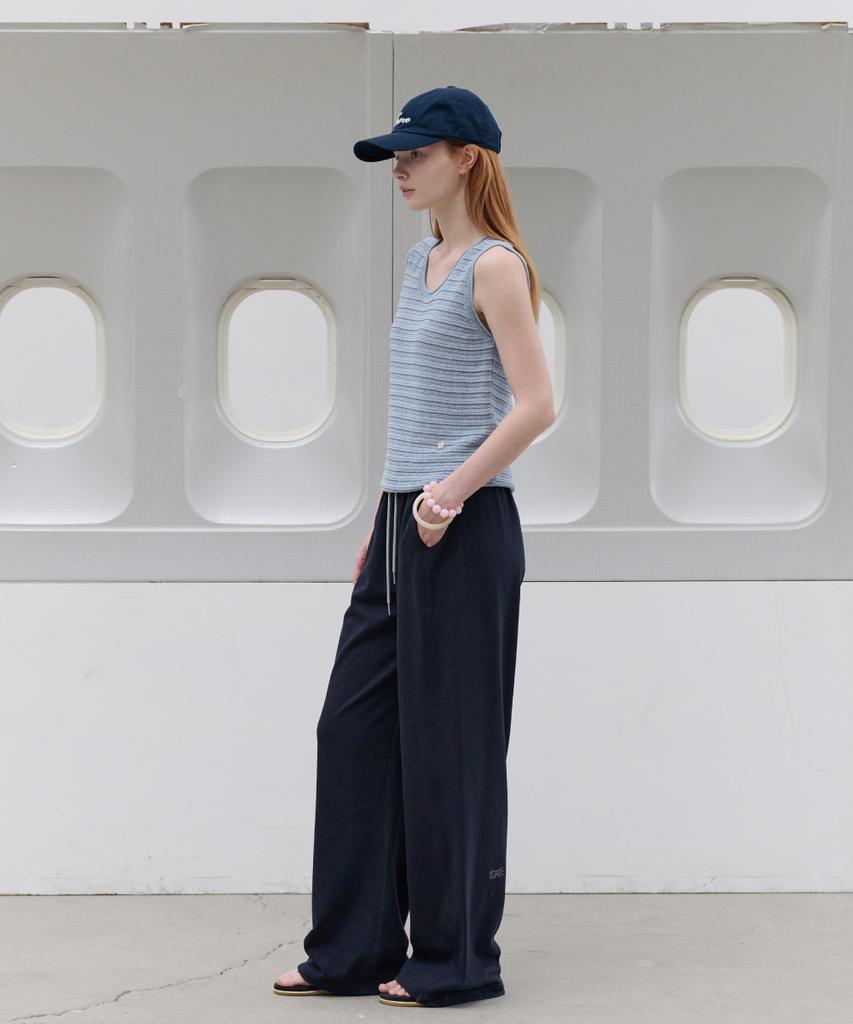 Toabe Linen Ripple Sleeveless Knit (Sky Blue)