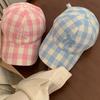 RICYGVM Embroidery Bow Baseball Hat Women Outdoor Sun Protection Visors Fashion Plaid Duckbill Cap Korean Girls Duck Tongue Caps