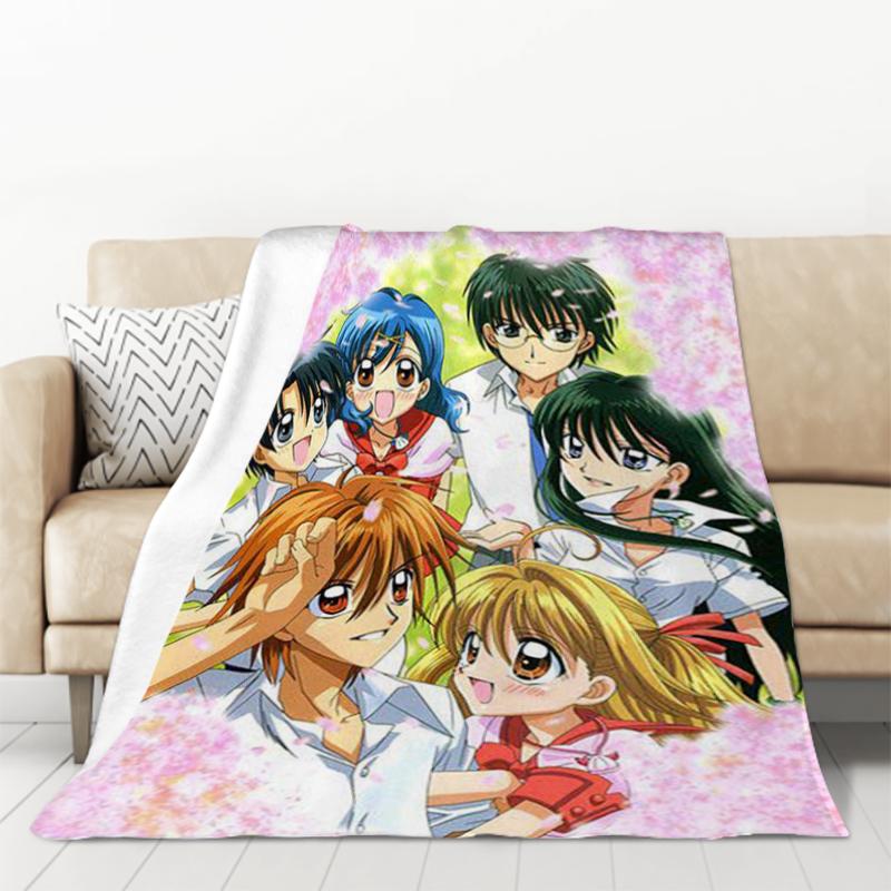 Anime Blanket Mermaid Melody Pichi Pichi Pitch Double Bed Blankets & Throws Furry Throw Sofa Fluffy Soft Decorative Custom Kid's