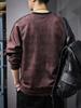 Herren Herbst Wildleder Plüsch Gestreifter Hoodie - Schwergewicht, Sportlich, Lässig Rundhals Pullover