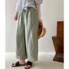 Johnature Japanese Vintage Lace Patchwork Pants Women Casual Simple Loose Pants Summer