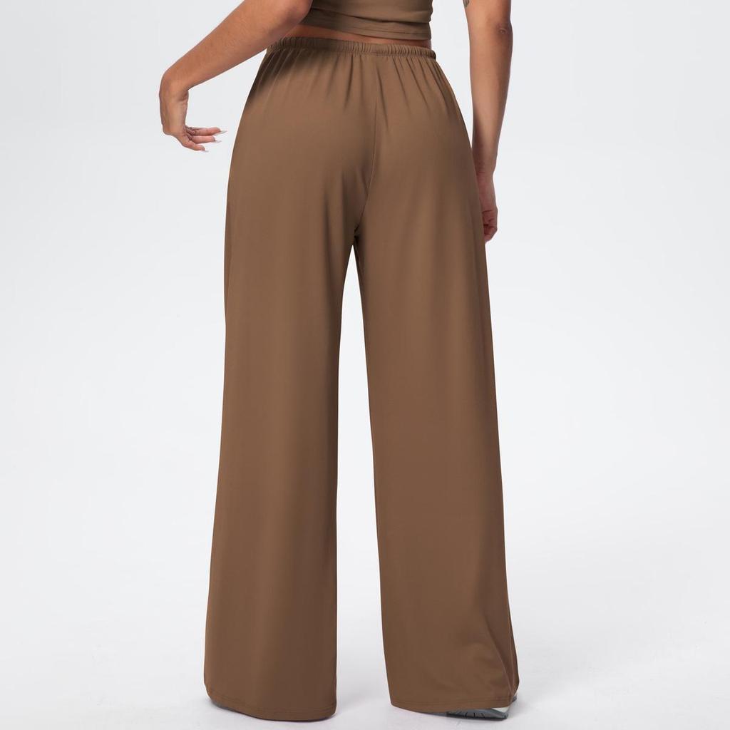 Breathable Wide-Leg Loose Casual Yoga Pants with Elastic Drawstring for Women