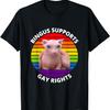 Bingus Supports Gay Rights Hairless Sphinx Bingus Cat Meme T-Shirt for Men Women