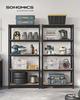 SONGMICS 5-Tier Heavy-Duty Shelving Units, Set of 2 Steel Shelving Units for Storage, Boltless Assembly, for Garage, Shed, Load Capacity 1929 lb Each