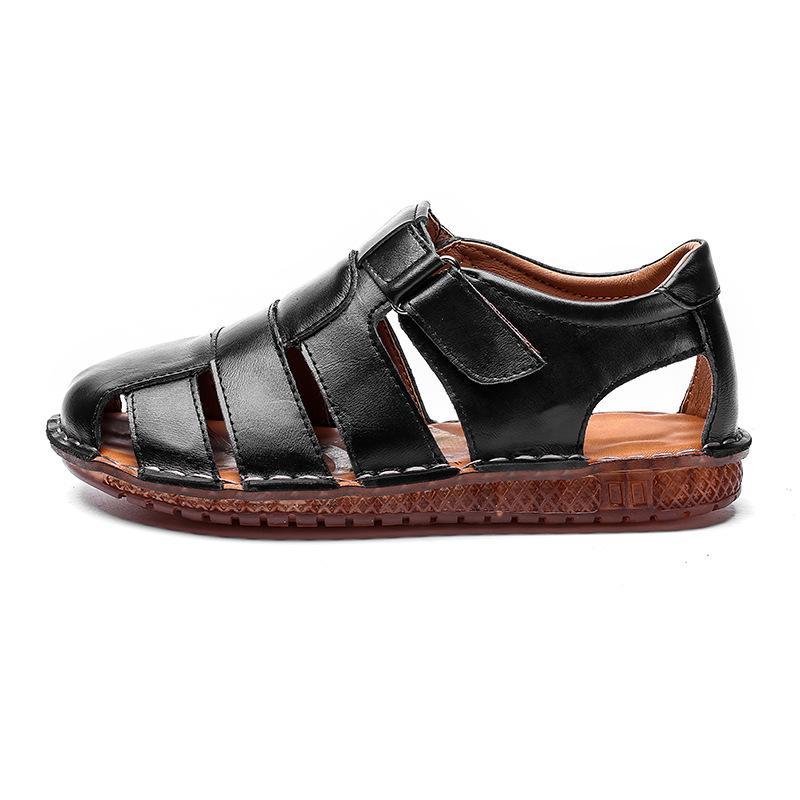 Fashion 2024High Quality Genuine Leather Men Sandals Breathable Outdoor Beach Men Roman Sandals Casual Men's Shoes