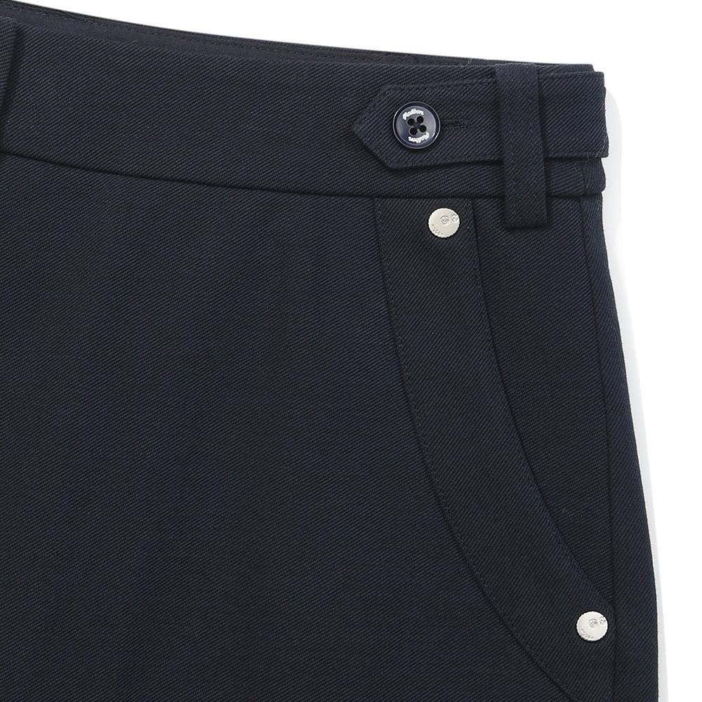 MALBON GOLF Back Pleated A-Line Skirt Navy (Woman)