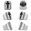 Retro Gothic Cross Large Ring for Men Stainless Steel Punk Edgy Jewelry Vintage Bold Statement Accessories Unisex Christian Gift