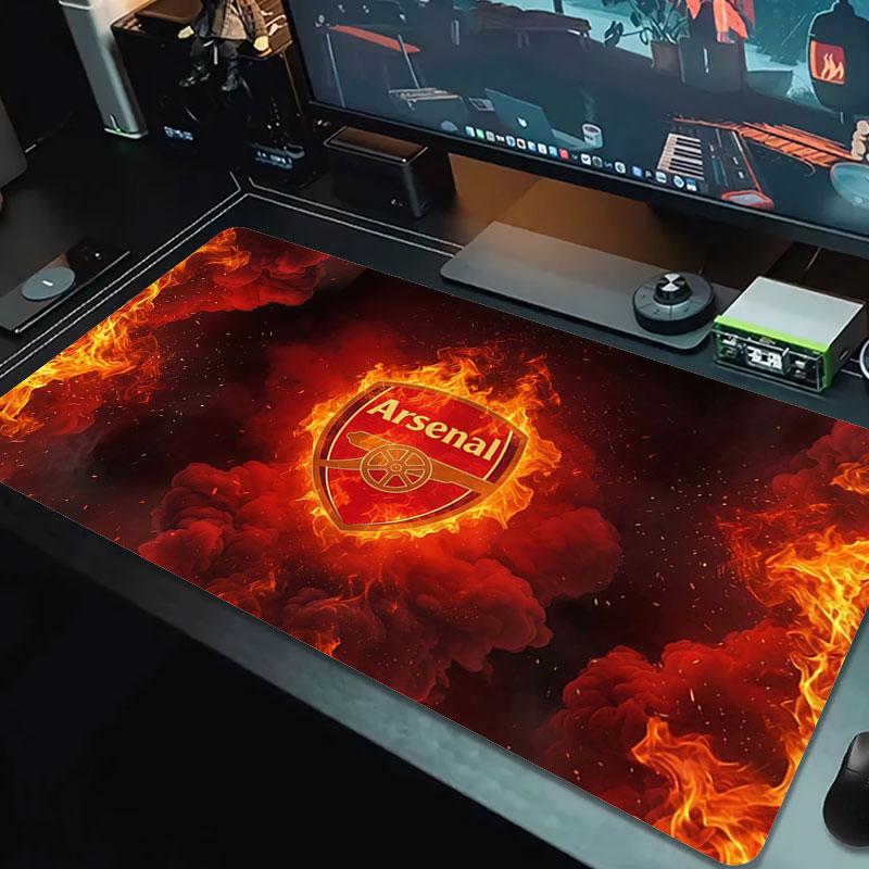 Arsenal F Großes Mauspad Große Gaming-Tischunterlage Rutschfest für Laptop Tablet Großes Mauspad XXL Matte Mini-PC-Spielmatte Mit verriegeltem Rand