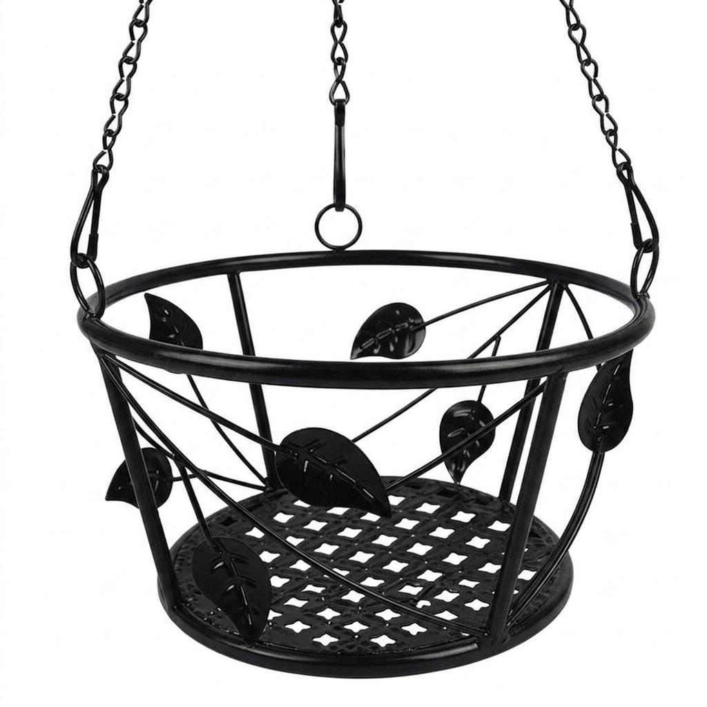 Planter Hanging Chain Home Decor Ornament Iron Elegant Hanging Plant Basket for Garden Porch Balcony Indoor Outdoor