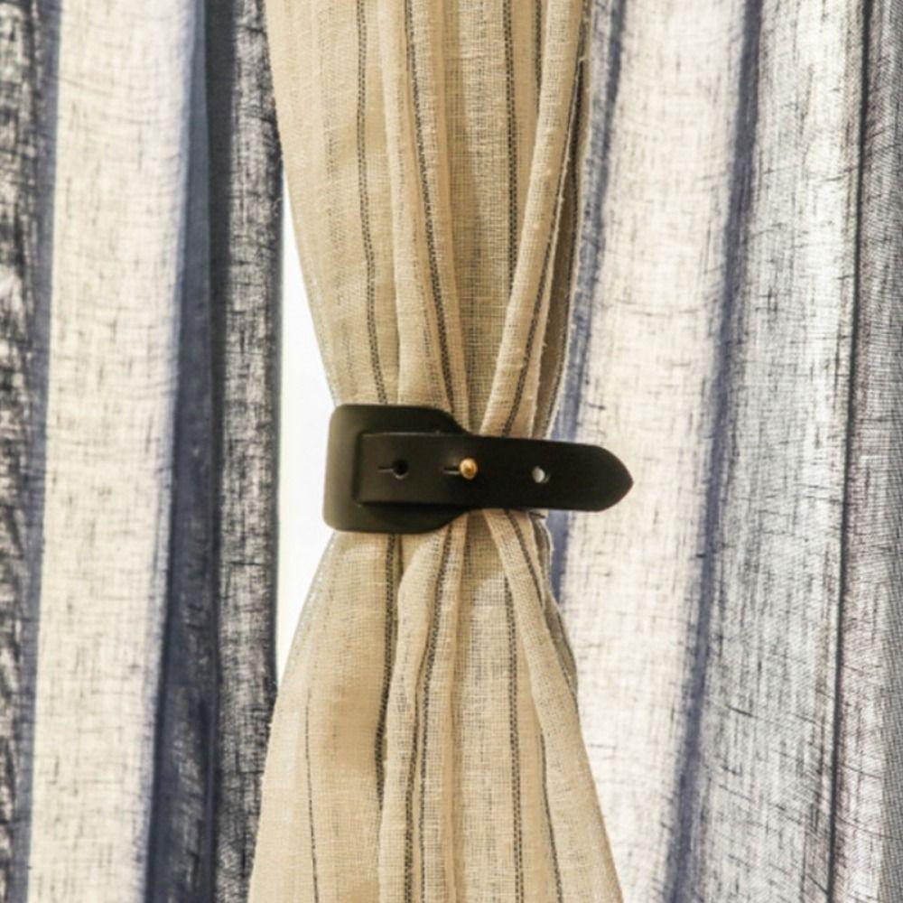 PU Leather Curtain Tie Back Buckle Adjustable Solid Color Curtain Tie Strap Curtains Accessories Decoration Curtains Fixing Tool