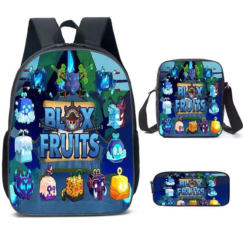 Blox Fruits Sac à dos pour école primaire et secondaire Sac à dos pour enfants Sac à dos grande capacité Sacoche Trousse schoolbag