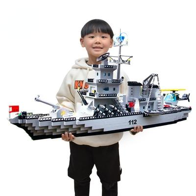 Model Warships Building Blocks Construction Navy Battleship Army Boat Aircraft Bricks Toys for Children Gift