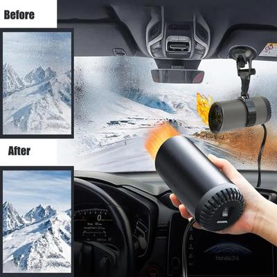 Portable Electric Car Heater with Suction Cup Air Cooler Fan 12V Demister Defroster Heating Fan 200W Dryer Windshield Defogging