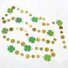 Cheerland Green Shamrock Garland St Patricks Day Decorations 4 Leaf Clover Glitter St Paddy's Day Garland Hanging Streamers for St. Patrick's Day