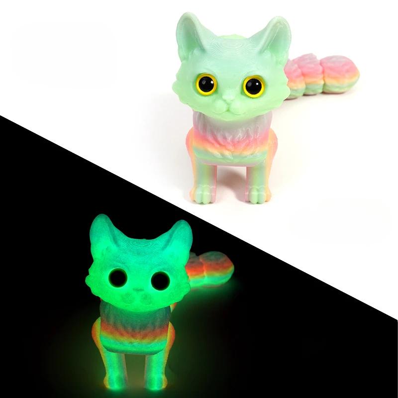 12/16cm 3D Printed Articulated Cute Cats Figurine Miniature Living Room Decor Car Desktop Home Decoration Accessories Kids Gifts