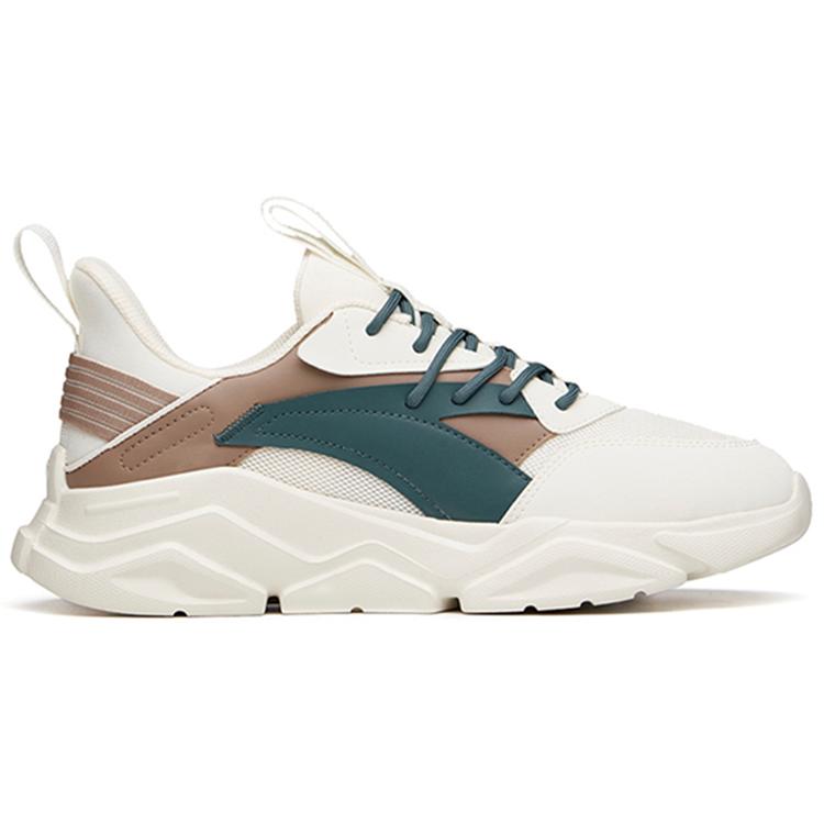 New Anta Life Collection Cushioned Anti Slip Wear Resistant Breathable Lightweight Low Top Casual Shoes Men's Green White 912038820-6