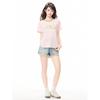 Pure Desire Pink Bow Letter Print Short-sleeved T-shirt Women's Summer Loose and Thin Spice Girl Temperament Top