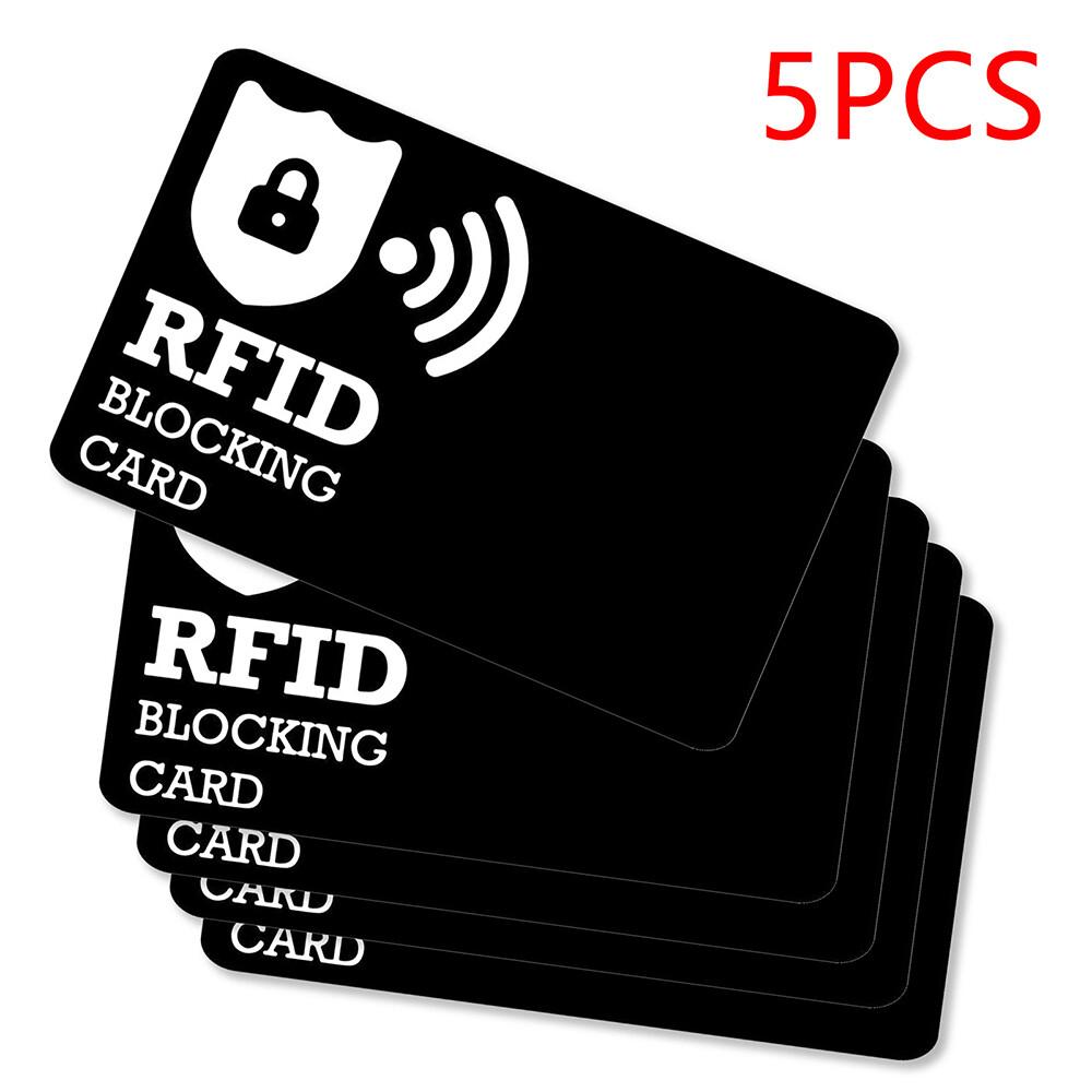 

RFID Blocking Card 5 Pack Bank Debit Credit Card Protector Anti-Theft Contactless NFC Blocker Entire Wallet Protection