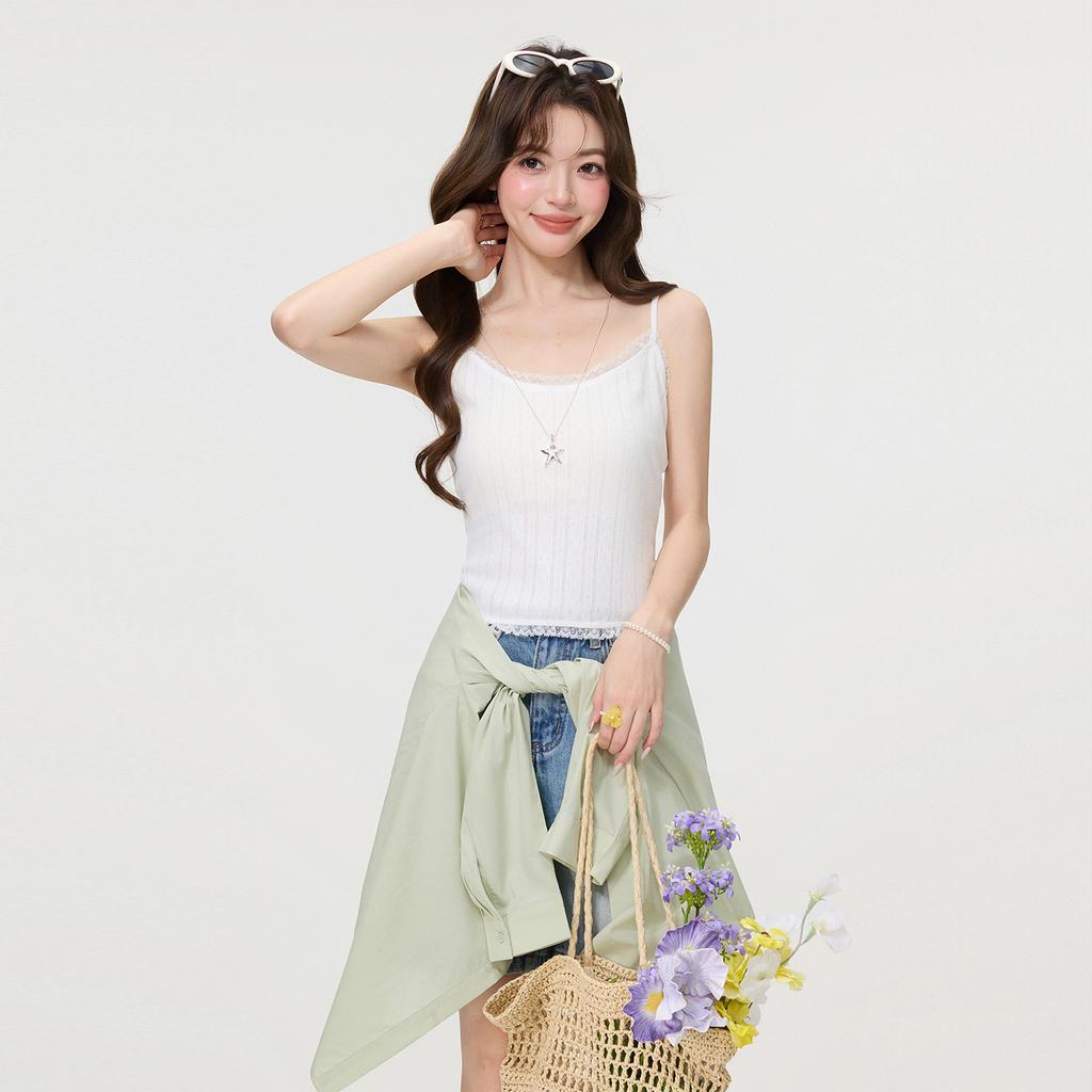 White lace sling vest for women's spring and summer spice girls new inner single wear slim sleeveless