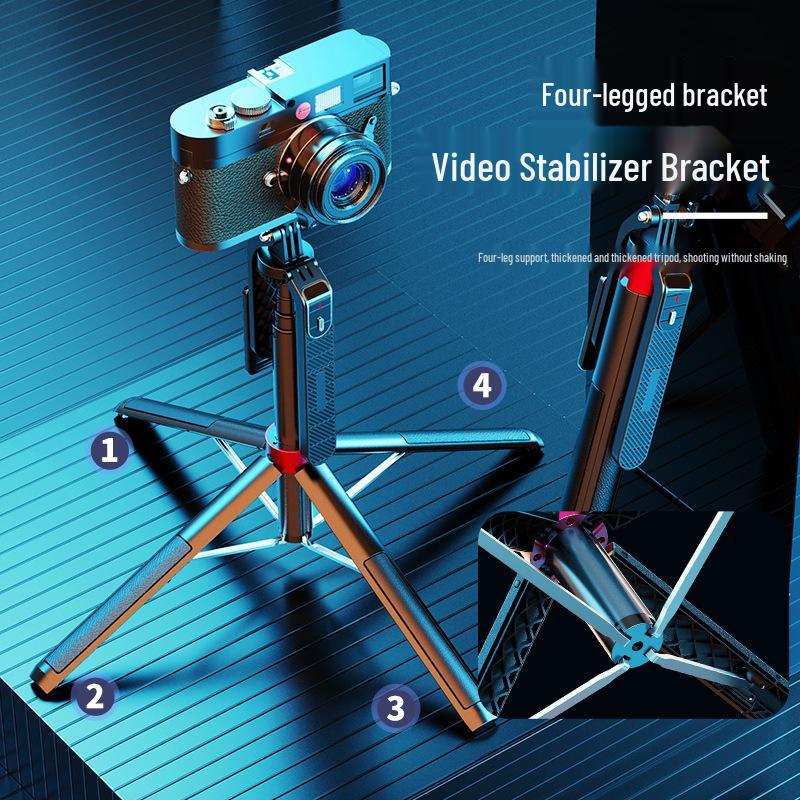 1.8m P185 Anti-Shake Stabilizer Gimbal for GoPro - Multi-Function Selfie Stick & Aluminum Alloy Tripod for Live Broadcast