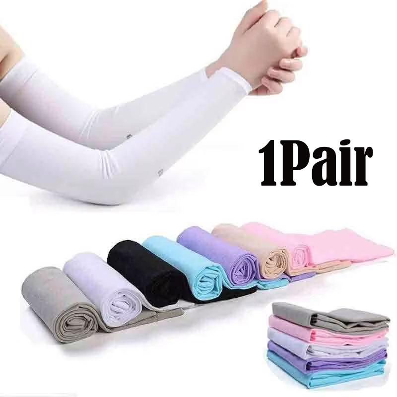 Ice Silk Sleeve Sunscreen Cuff Arm Sleeves Uv Sun Protect Anti-Slip Summer Men Women Gloves Outdoor Riding New