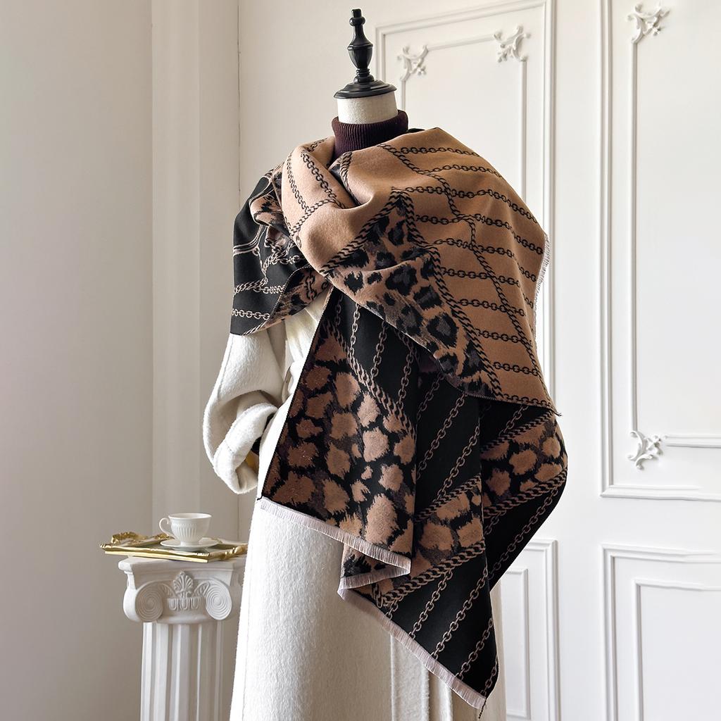 Luxury Faux Cashmere Scarf For Women Autumn Winter  Warm Pashmina Blanket Poncho Fashion Print Thick Shawl