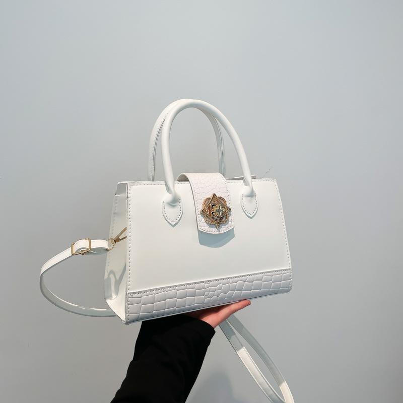 Solid color casual new crossbody fashion popular fashion retro texture winter portable small square bag women