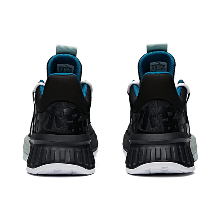 Anta Comfortable Cushioning Slip Resistant Abrasion Resistant Low top Basketball Shoes Men's Black Gray 112011622S-2