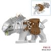 1pcs Medieval Knight light gray Wolf Widen the seat Animal Decorative Toy Moc Building Block