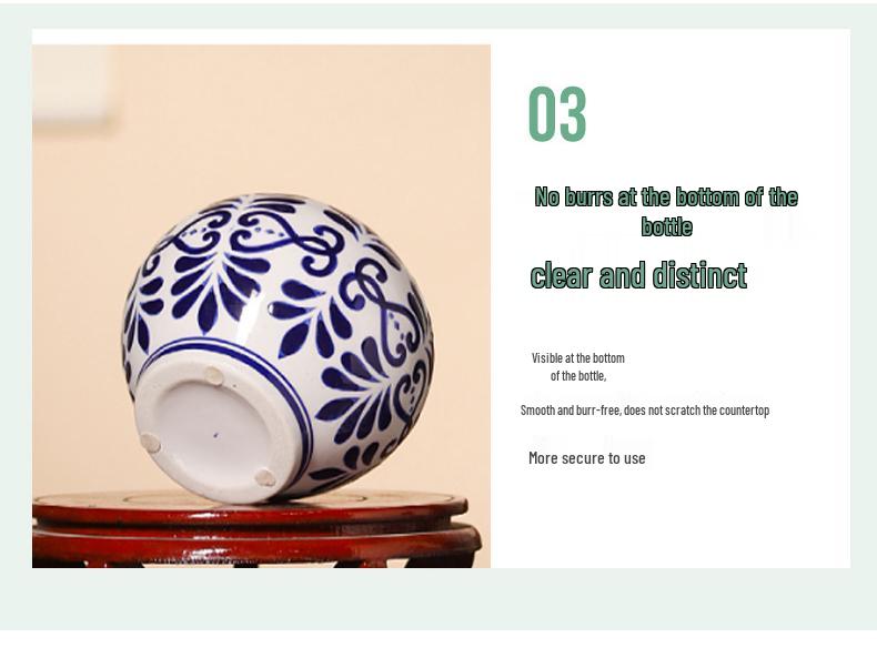 Blue and White Porcelain Flower Vase - Ceramic Tea Can Storage Jar for Home Decor