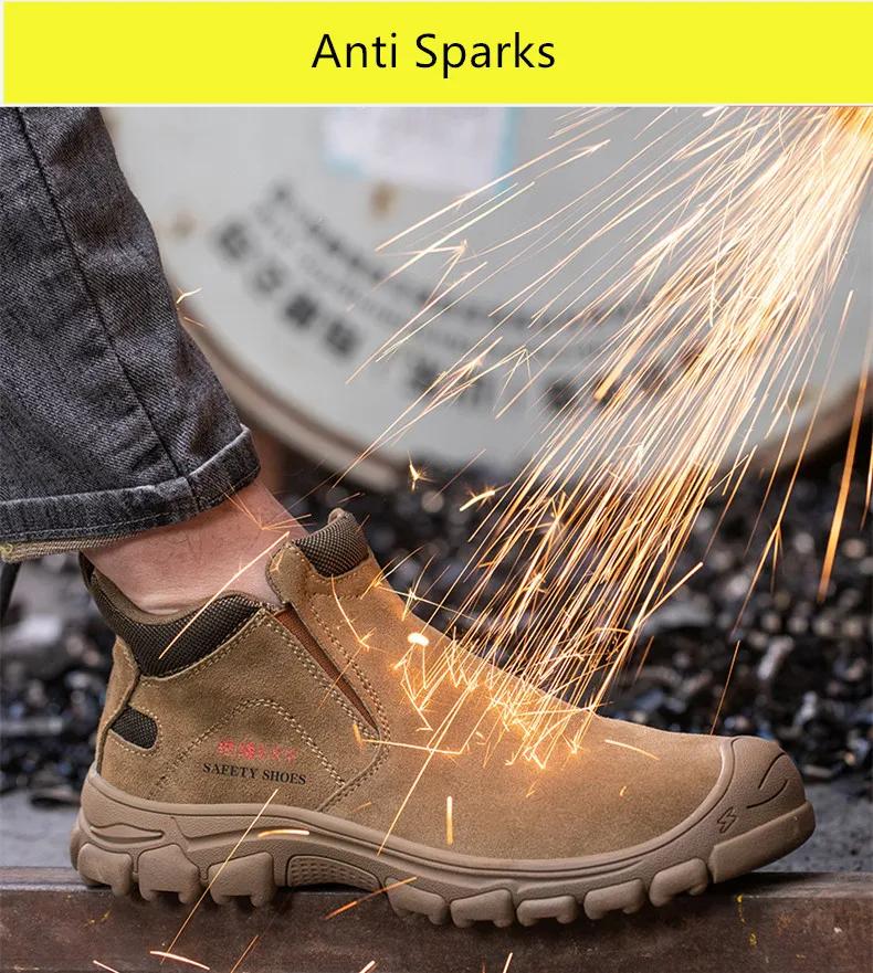 Insulated Plastic Toe Cap Safety Shoes Welding Work Shoes Anti-slip Rubber Outsole Safety Sneakers for Work Anti-puncture Boots