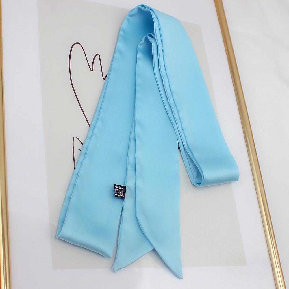 Long Skinny Hair Scarf For Women Silk Satin Headband Cute Neckerchief Solid Colors  Fashion Bag Scarves For Ladies 2024