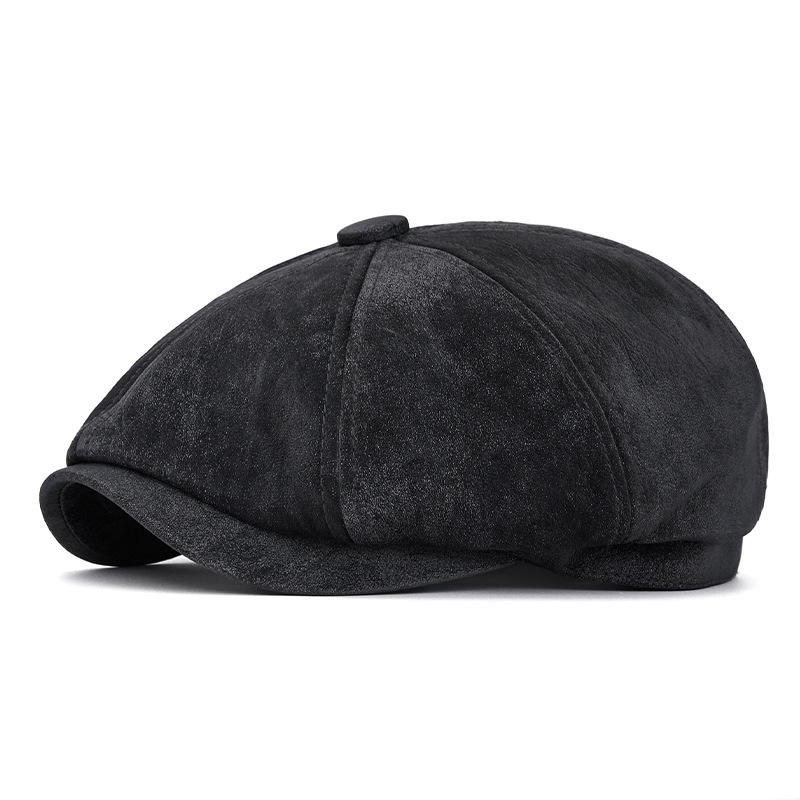 Autumn Winter Warm Beret Men Octagonal Cap British Vintage Cap Painter's Cap Newsboy Cap