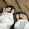 Mist Purple Starry Soft Light Toenail Stickers: Light Purple with Silver Foil and Rhinestone Accents